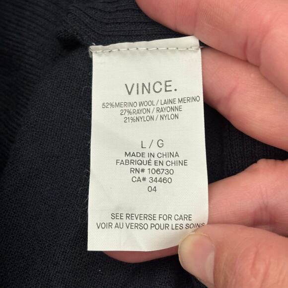 Vince Drape Merino Wool Open Cardigan Navy Blue Size Large - Picture 6 of 8